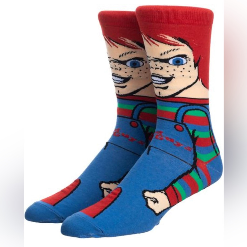 Chucky Character Socks  Red Bloody Valentine Gag